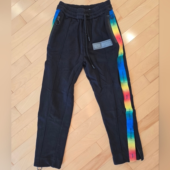 OFF-WHITE ART DAD Time Travelling Track Pants in Black & Multicolor - Picture 2 of 13